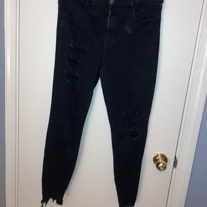 AE Distressed Black Next Level Stretch Jeggings